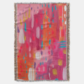 Rosa und orangefarbene Pinselstriche Abstrakt Decke (Vorderseite Vertikal)