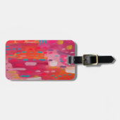 Rosa und orangefarbene Pinselstriche Abstrakt Gepäckanhänger (Vorderseite horizontal)