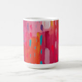 Rosa und orangefarbene Pinselstriche Abstrakt Kaffeetasse (Mittel)