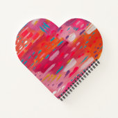 Rosa und orangefarbene Pinselstriche Abstrakt Notizblock (Rückseite)