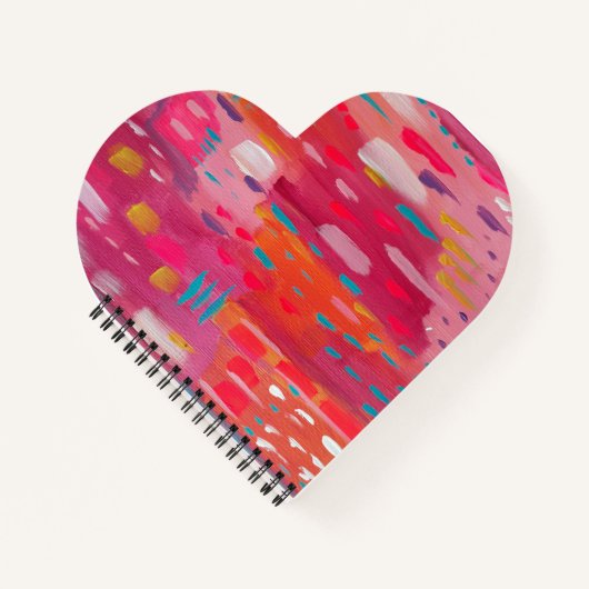 Rosa und orangefarbene Pinselstriche Abstrakt Notizblock (Vorderseite)