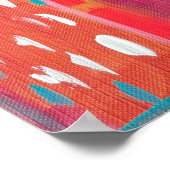 Rosa und orangefarbene Pinselstriche Abstrakt Poster (Ecke)