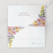 Rosa und orangefarbene Platzkarte (Außenseite Aufgefaltet)