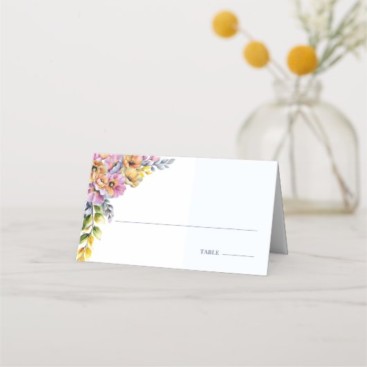 Rosa und orangefarbene Platzkarte (Vorderseite)