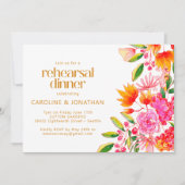 Rosa und orangefarbene Probe Einladung (Vorderseite)