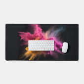 Rosa und orangefarbene Pulverblase Schreibtischunterlage (Tastatur & Maus)