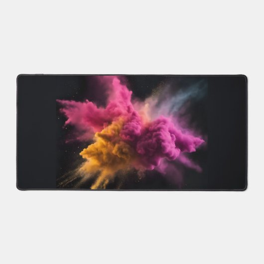 Rosa und orangefarbene Pulverblase Schreibtischunterlage (Vorderseite)