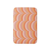 Rosa und orangefarbene Retro-Muster Badematte (Vorderseite Vertikal)