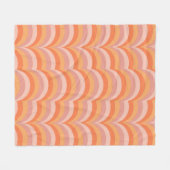 Rosa und orangefarbene Retro-Muster Fleecedecke (Vorderseite (Horizontal))