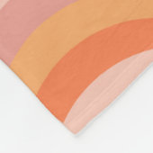Rosa und orangefarbene Retro-Muster Fleecedecke (Ecke)