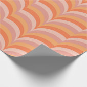 Rosa und orangefarbene Retro-Muster Geschenkpapier (Ecke)