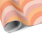 Rosa und orangefarbene Retro-Muster Geschenkpapier (Rolleneckpunkt)