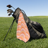 Rosa und orangefarbene Retro-Muster Golfhandtuch (Gras)