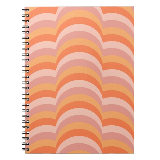 Rosa und orangefarbene Retro-Muster Notizblock (Vorderseite)