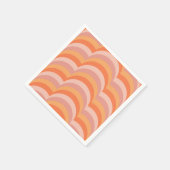 Rosa und orangefarbene Retro-Muster Serviette (Ecke)