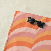 Rosa und orangefarbene Retro-Muster Strandtuch (Beispiel)