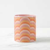 Rosa und orangefarbene Retro-Muster Tasse (Zentrum)