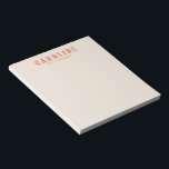 Rosa und orangefarbene Retro Typografie Kreativ na Notizblock<br><div class="desc">Personalisiert rosa und orange Retro Typografie Kreativ Modernes Notepad</div>