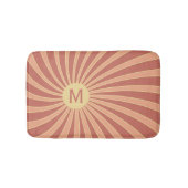 Rosa und orangefarbene Retrodesign Badematte (Vorderseite)