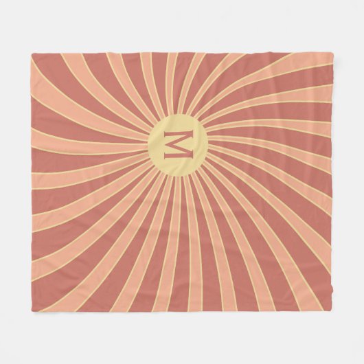 Rosa und orangefarbene Retrodesign Fleecedecke (Vorderseite (Horizontal))