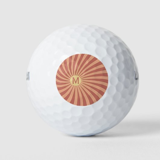 Rosa und orangefarbene Retrodesign Golfball (Vorderseite)
