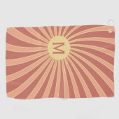 Rosa und orangefarbene Retrodesign Golfhandtuch (Horizontal)