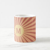 Rosa und orangefarbene Retrodesign Kaffeetasse (Mittel)