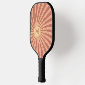 Rosa und orangefarbene Retrodesign Pickleball Schläger (Links)