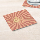 Rosa und orangefarbene Retrodesign Rechteckiger Pappuntersetzer (angewinkelt)