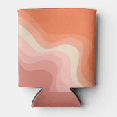 Rosa und orangefarbene Retrowellen Dosenkühler (Vorderseite)