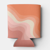 Rosa und orangefarbene Retrowellen Dosenkühler (Rückseite)