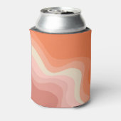 Rosa und orangefarbene Retrowellen Dosenkühler (Kanne Rückseite)