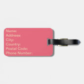 Rosa und orangefarbene Retrowellen Gepäckanhänger (Rückseite horizontal)