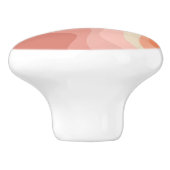 Rosa und orangefarbene Retrowellen Keramikknauf (Seitenansicht)