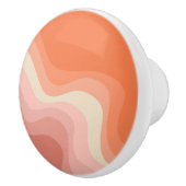 Rosa und orangefarbene Retrowellen Keramikknauf (Rechts)