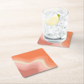 Rosa und orangefarbene Retrowellen Rechteckiger Pappuntersetzer (Vor Ort)