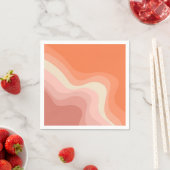 Rosa und orangefarbene Retrowellen Serviette (Beispiel)