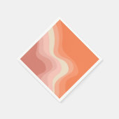 Rosa und orangefarbene Retrowellen Serviette (Ecke)