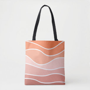 Rosa und orangefarbene Retrowellen Tasche