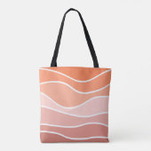 Rosa und orangefarbene Retrowellen Tasche (Rückseite)