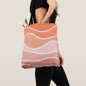 Rosa und orangefarbene Retrowellen Tasche (Von Nahem)