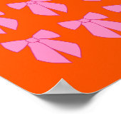 Rosa und orangefarbene Schleifen Coquette Poster (Ecke)