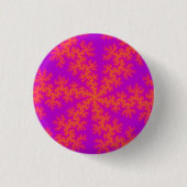 Rosa und orangefarbene Schneeflocke Button (Vorderseite)