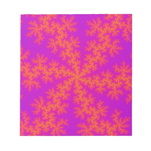 Rosa und orangefarbene Schneeflocke Notizblock (Vorderseite)