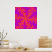 Rosa und orangefarbene Schneeflocke Poster (Küche)