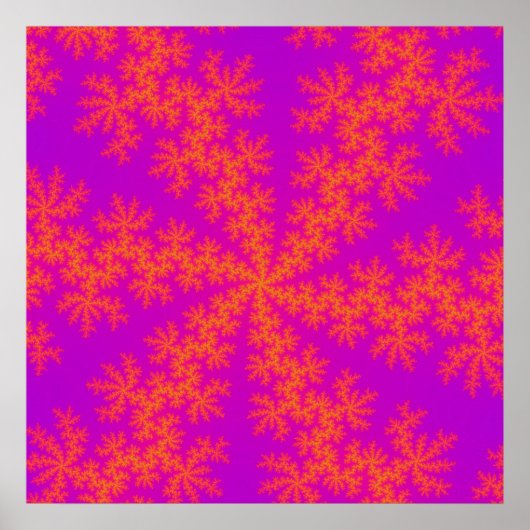 Rosa und orangefarbene Schneeflocke Poster (Vorne)