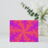 Rosa und orangefarbene Schneeflocke Postkarte (Stehend Vorderseite)