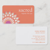 Rosa und orangefarbene Silver Lotus Blume Mandala Visitenkarte (Vorne/Hinten)