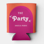 Rosa und orangefarbene Sonnenuntergänge Retro Das  Dosenkühler (Vorderseite)