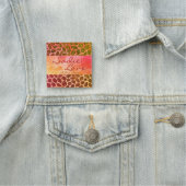 Rosa und orangefarbene Tierfarbe Namensschild (Beispiel)